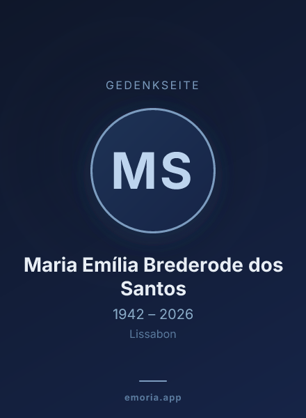 Gedenkportrait von Maria Emília Brederode dos Santos
