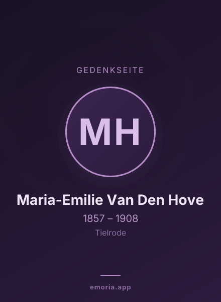 Gedenkportrait von Maria-Emilie Van Den Hove