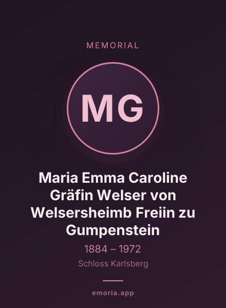 Memorial portrait of Maria Emma Caroline Gräfin Welser von Welsersheimb Freiin zu Gumpenstein