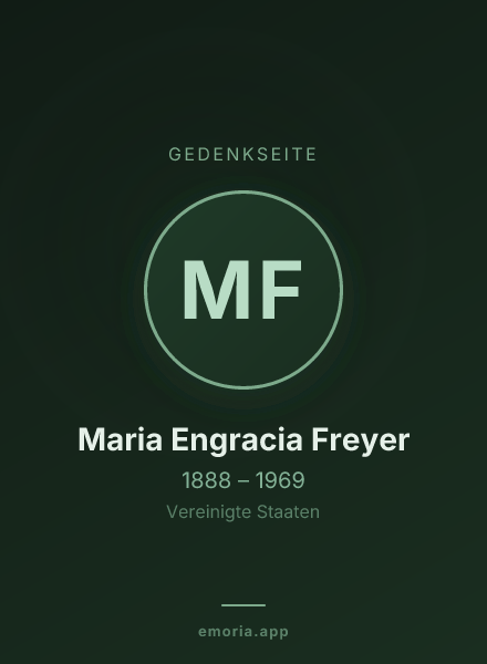 Gedenkportrait von Maria Engracia Freyer