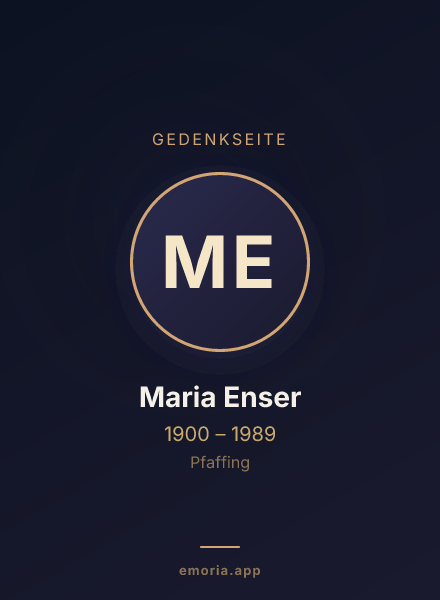 Gedenkportrait von Maria Enser