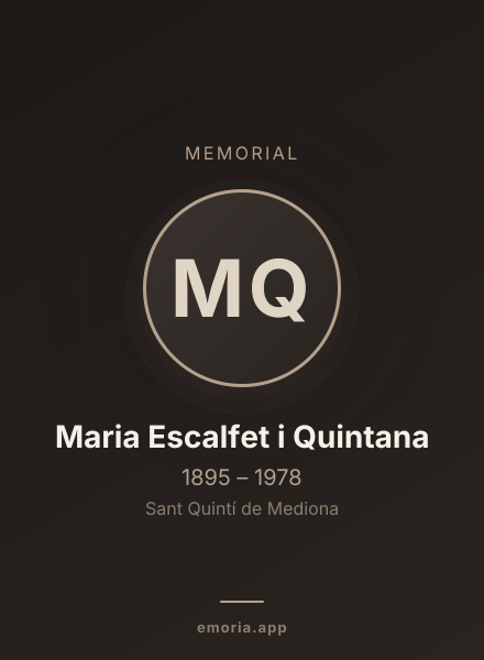 Memorial portrait of Maria Escalfet i Quintana