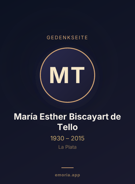 Gedenkportrait von María Esther Biscayart de Tello