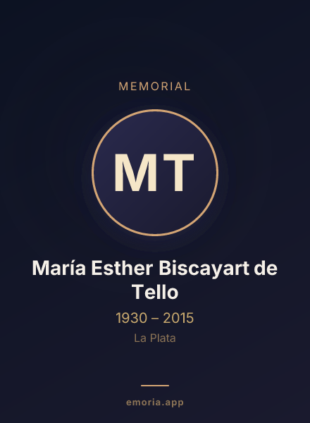 Memorial portrait of María Esther Biscayart de Tello