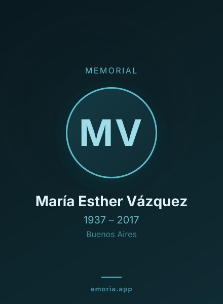 Memorial portrait of María Esther Vázquez