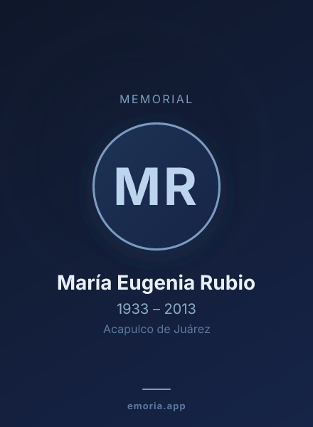 Memorial portrait of María Eugenia Rubio