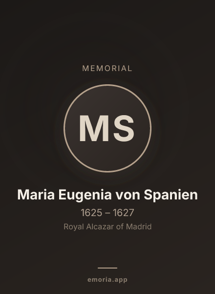 Memorial portrait of Maria Eugenia von Spanien