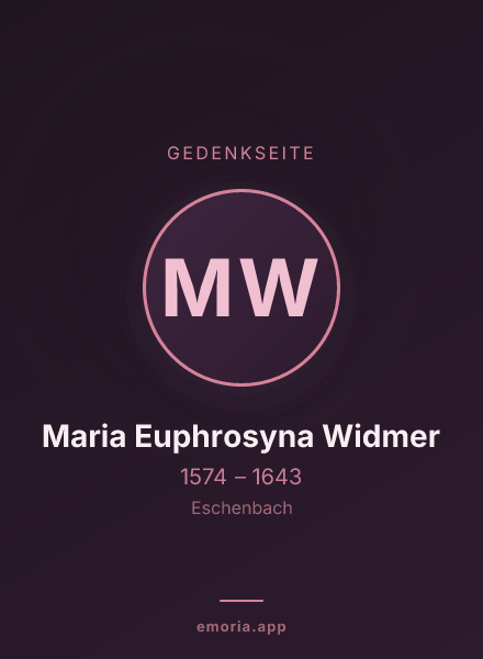 Gedenkportrait von Maria Euphrosyna Widmer