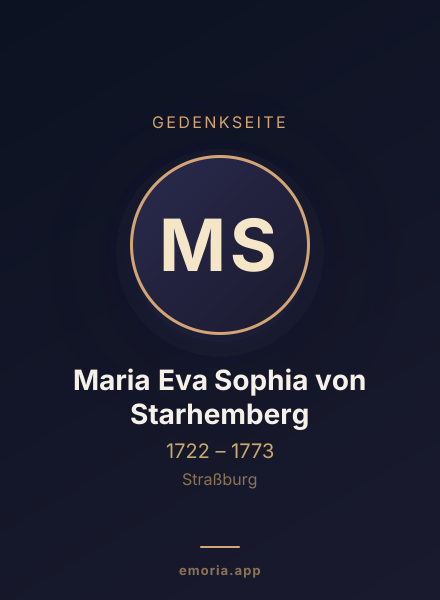 Gedenkportrait von Maria Eva Sophia von Starhemberg