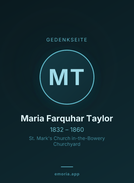 Gedenkportrait von Maria Farquhar Taylor