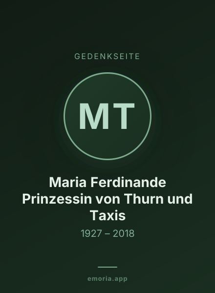 Gedenkportrait von Maria Ferdinande Prinzessin von Thurn und Taxis