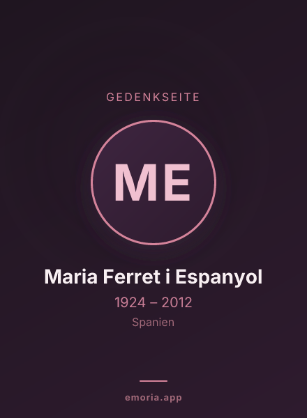 Gedenkportrait von Maria Ferret i Espanyol