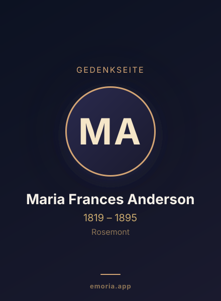 Gedenkportrait von Maria Frances Anderson