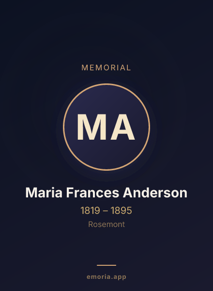 Memorial portrait of Maria Frances Anderson