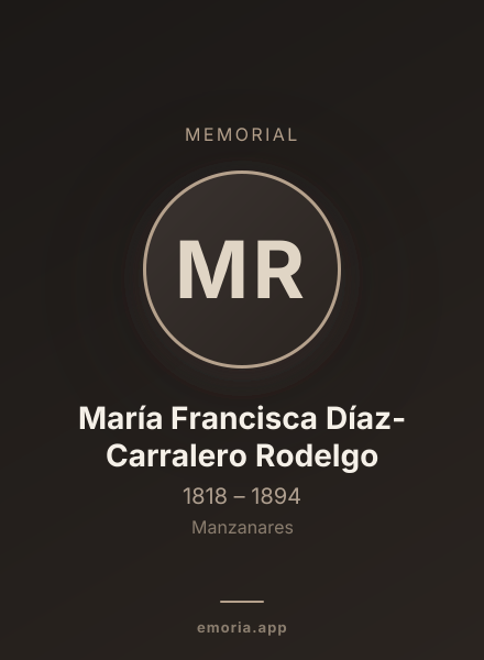 Memorial portrait of María Francisca Díaz-Carralero Rodelgo