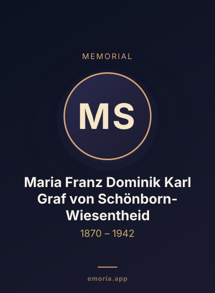 Memorial portrait of Maria Franz Dominik Karl Graf von Schönborn-Wiesentheid