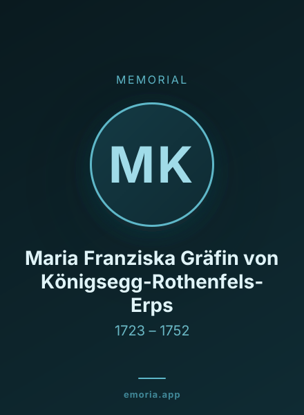 Memorial portrait of Maria Franziska Gräfin von Königsegg-Rothenfels-Erps