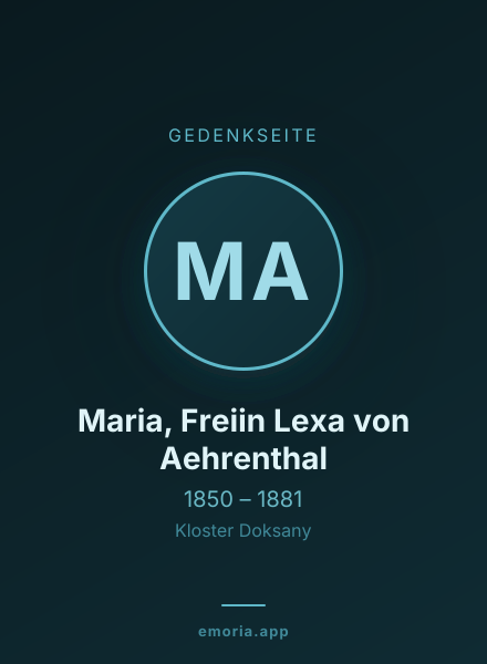 Gedenkportrait von Maria, Freiin Lexa von Aehrenthal