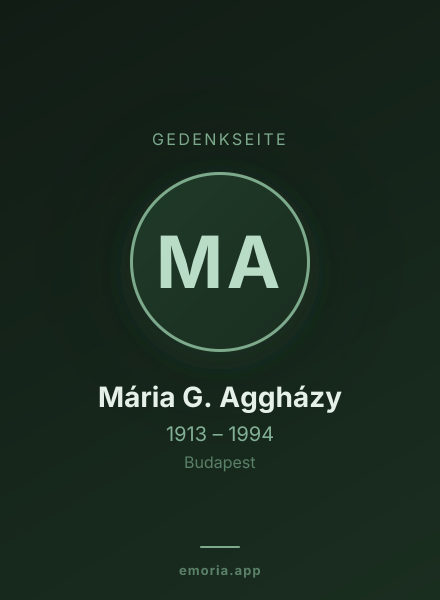 Gedenkportrait von Mária G. Aggházy