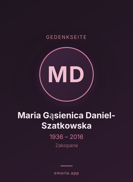 Gedenkportrait von Maria Gąsienica Daniel-Szatkowska