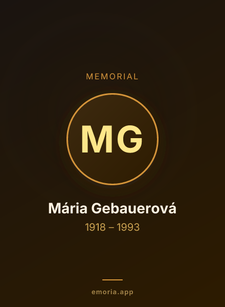 Memorial portrait of Mária Gebauerová