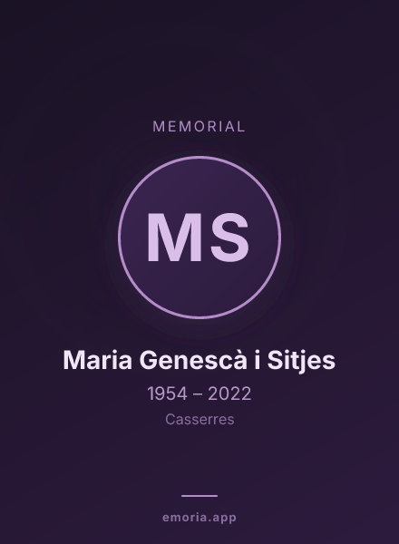 Memorial portrait of Maria Genescà i Sitjes
