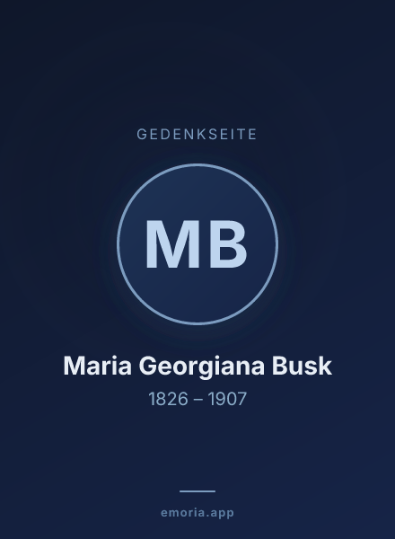 Gedenkportrait von Maria Georgiana Busk