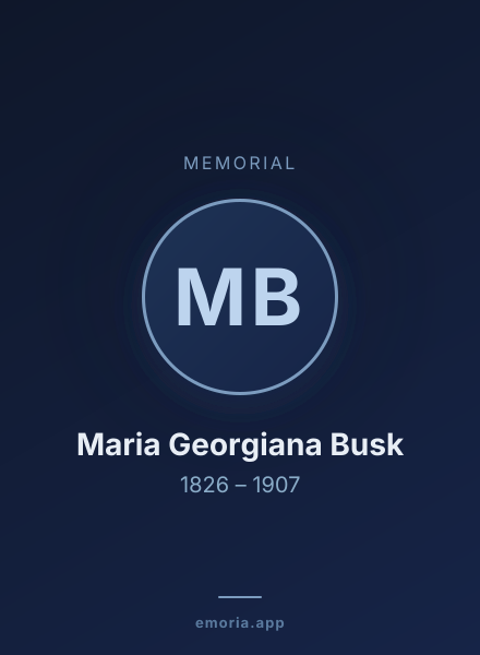 Memorial portrait of Maria Georgiana Busk