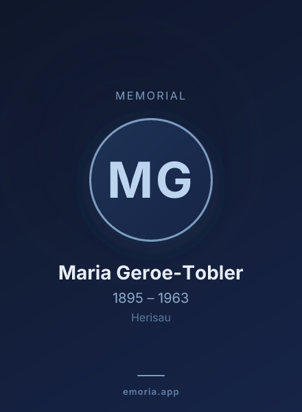 Memorial portrait of Maria Geroe-Tobler