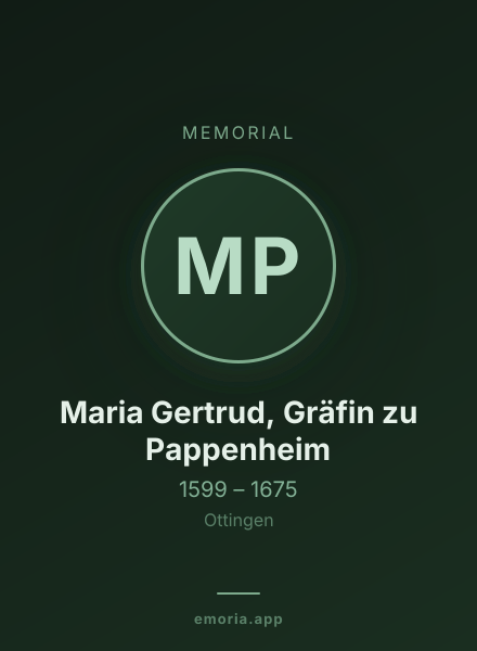 Memorial portrait of Maria Gertrud, Gräfin zu Pappenheim