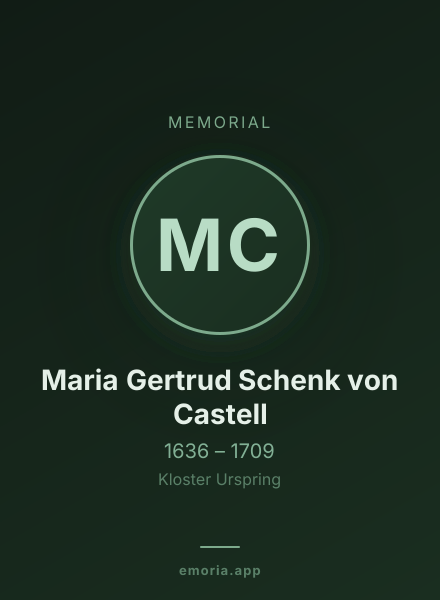 Memorial portrait of Maria Gertrud Schenk von Castell