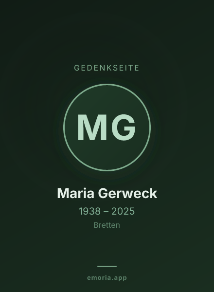 Gedenkportrait von Maria Gerweck