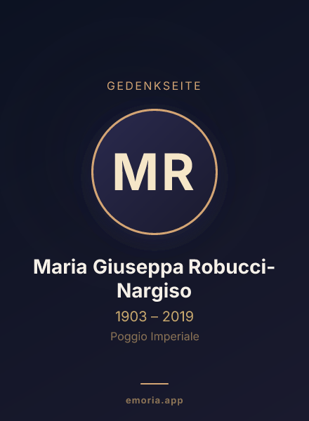 Gedenkportrait von Maria Giuseppa Robucci-Nargiso