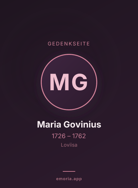 Gedenkportrait von Maria Govinius