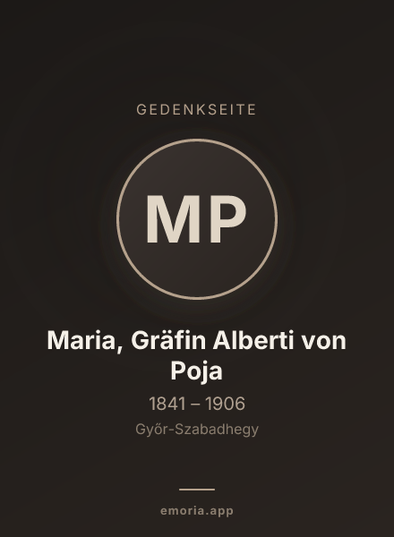 Gedenkportrait von Maria, Gräfin Alberti von Poja