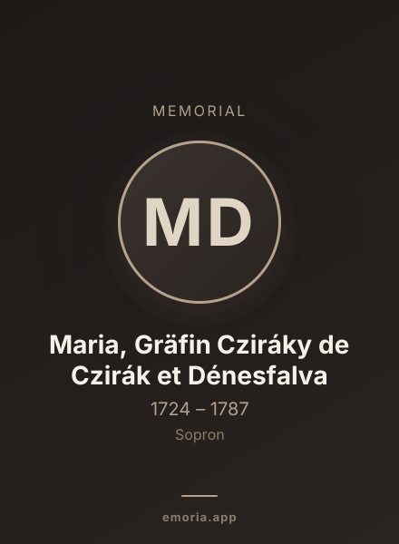 Memorial portrait of Maria, Gräfin Cziráky de Czirák et Dénesfalva