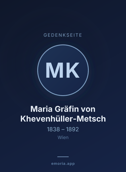 Gedenkportrait von Maria Gräfin von Khevenhüller-Metsch