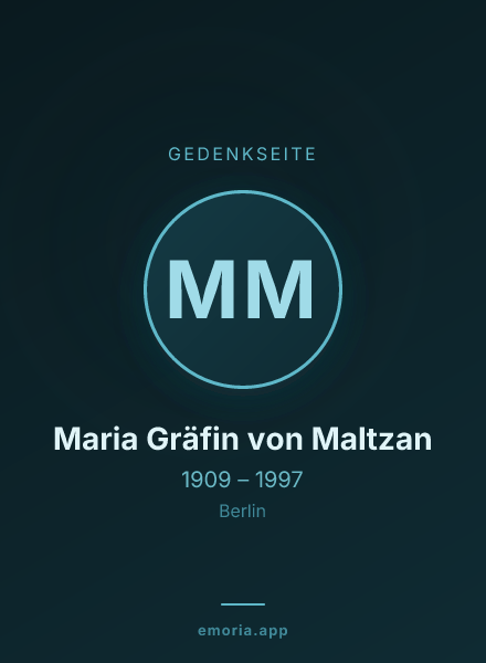 Gedenkportrait von Maria Gräfin von Maltzan