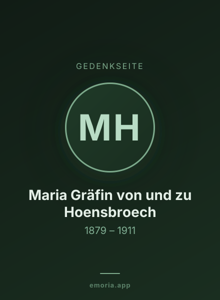Gedenkportrait von Maria Gräfin von und zu Hoensbroech
