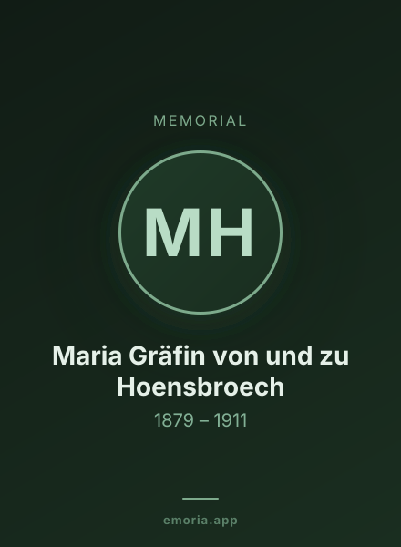 Memorial portrait of Maria Gräfin von und zu Hoensbroech