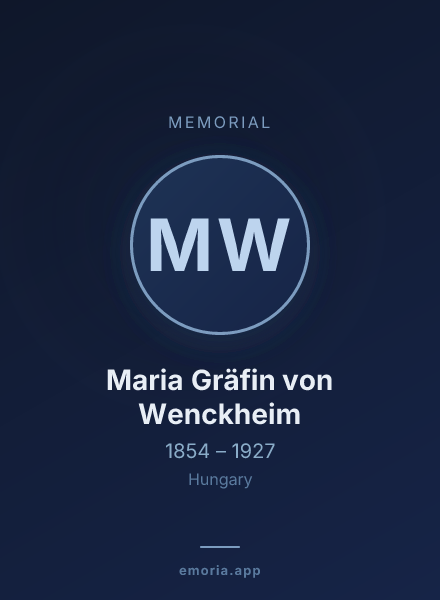 Memorial portrait of Maria Gräfin von Wenckheim