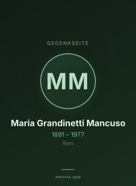 Gedenkportrait von Maria Grandinetti Mancuso
