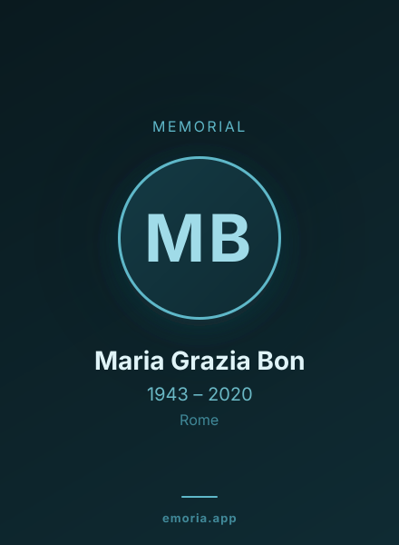 Memorial portrait of Maria Grazia Bon