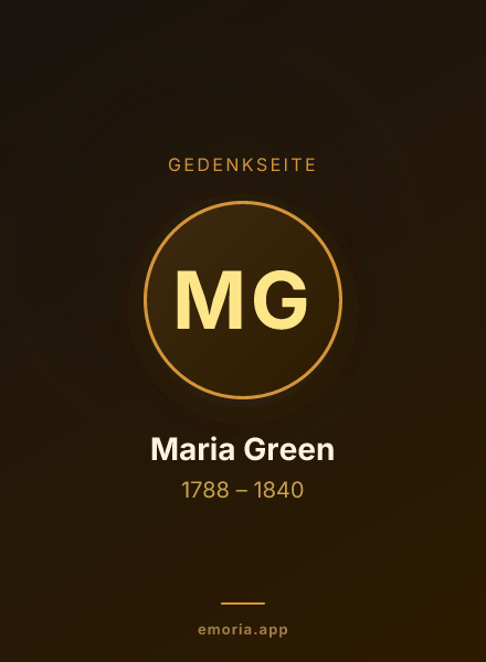 Gedenkportrait von Maria Green