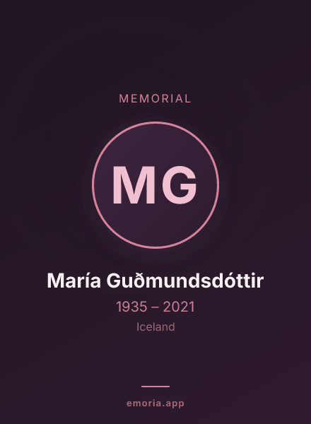 Memorial portrait of María Guðmundsdóttir