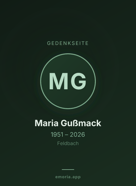 Gedenkportrait von Maria Gußmack