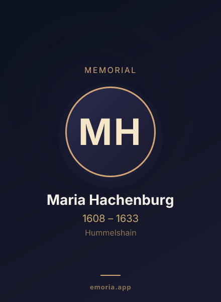 Memorial portrait of Maria Hachenburg