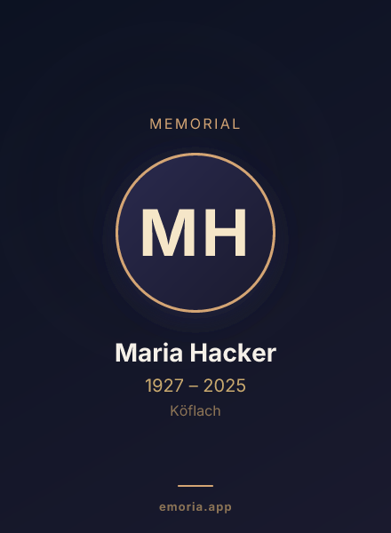 Memorial portrait of Maria Hacker
