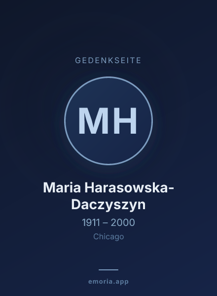 Gedenkportrait von Maria Harasowska-Daczyszyn