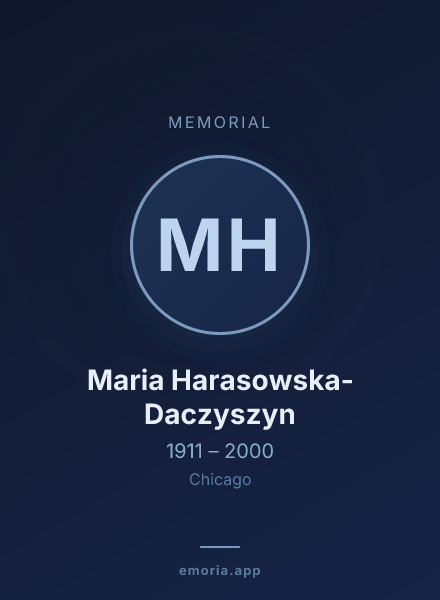 Memorial portrait of Maria Harasowska-Daczyszyn